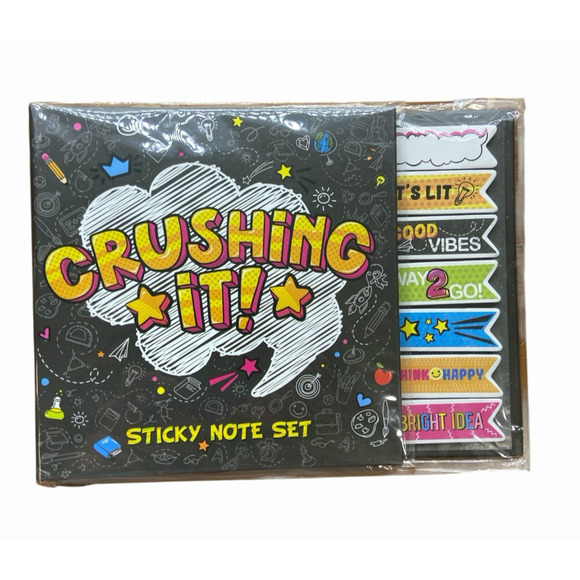 Scholastic Sticky Note Set Crushing It! Retired Sealed 2019 Collectible Teacher - Picture 1 of 8